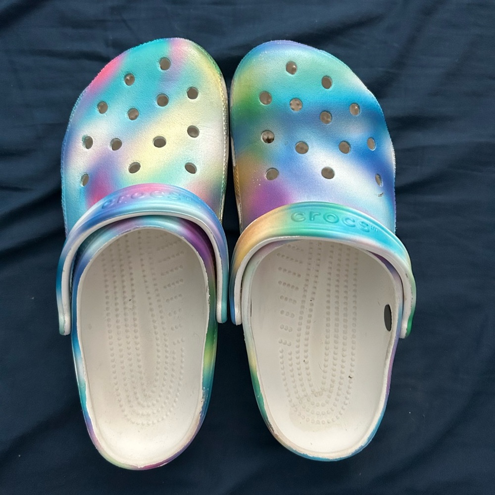 Tie dye crocs